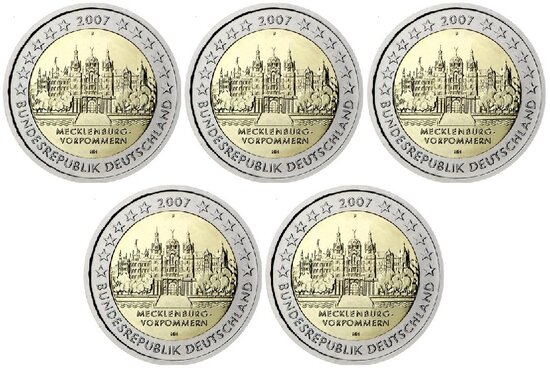 2007: 5 X 2 euro Kasteel Schwerin