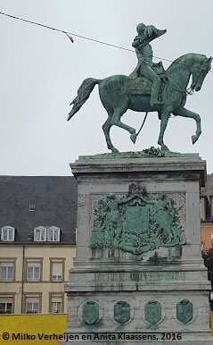 Standbeeld Willem II, Luxemburg stad (zie munt)