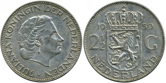 2½ Gulden 1960, zilver 720/1000