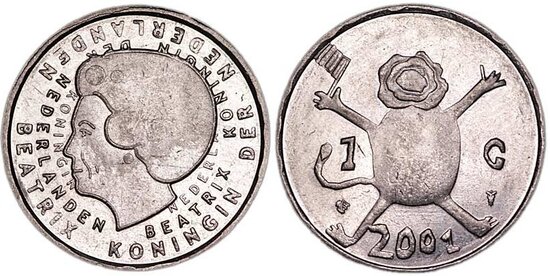 1 Gulden 2001, laatste gulden zonder gezicht