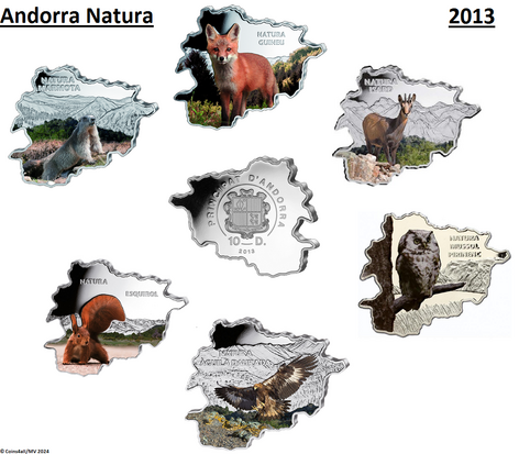 Andorra 10 Diners 2013, serie van 6 munten, voorzijde