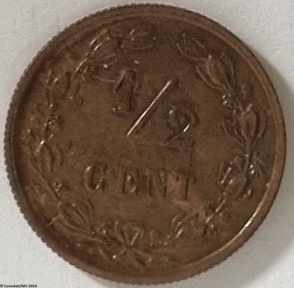 Nederland  ½ Cent 1885, Zfr.+