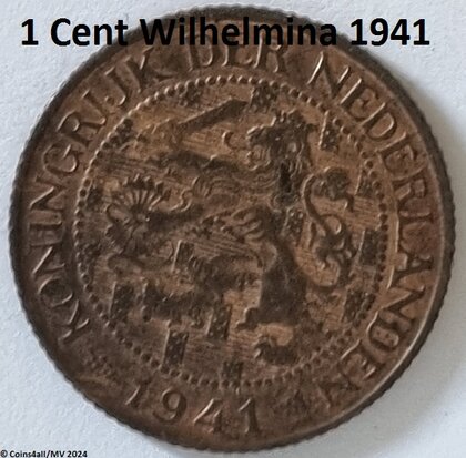 Nederland  1 Cent 1941 P.