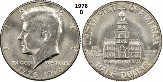 ½ Dollar 1976, mmt D