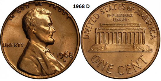 1 Cent 1968, D