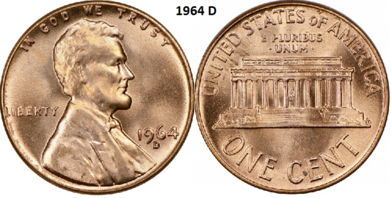 1 Cent 1964, D