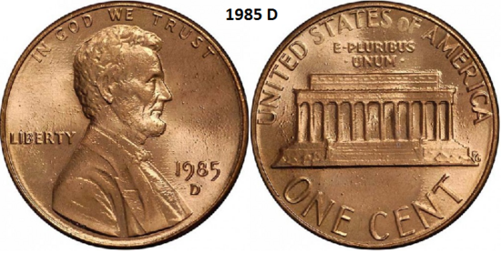 1 Cent 1985, D