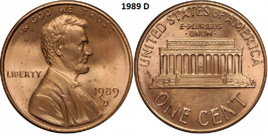 1 Cent 1989, D