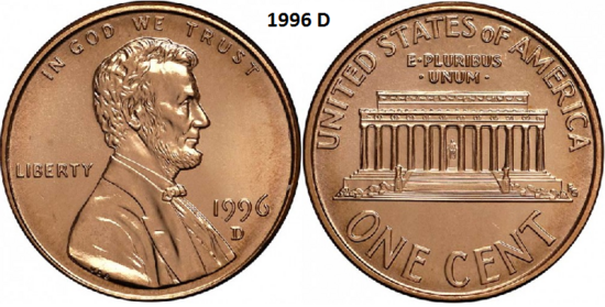 1 Cent 1996, D