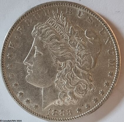 1 Morgan Dollar 1883, zonder mmt, Prachtig  /  EF