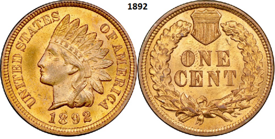 1 Cent 1892, P