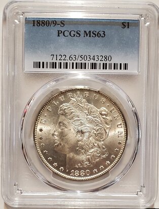 1 Morgan Dollar 1880/9 S, PCGS MS63