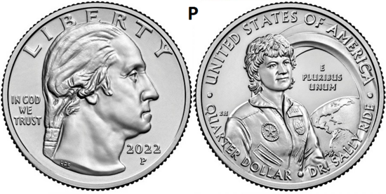 25 Cent 2022, Dr. Sally Ride, UNC, P