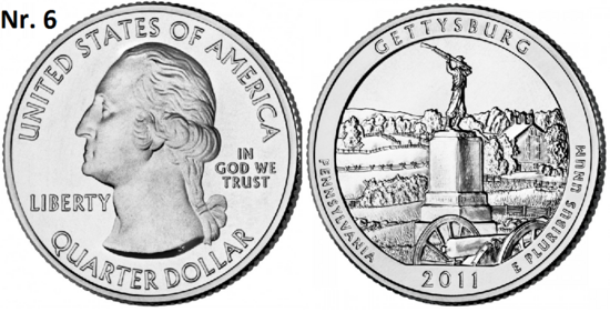 25 Cent 2011, Gettysburg National Military Park, Pennsylvenia