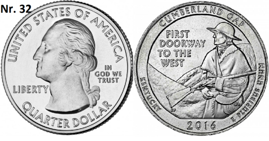 25 Cent 2016, Cumberland Gap National Historical Park, Kentucky