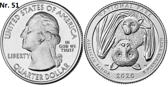 25 Cent 2020, National Park of American Samoa, Samoa (US Territory)