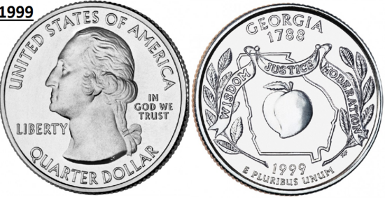 25 Cent 1999, Georgia 'The Empire State of the South of The Peach State', UNC