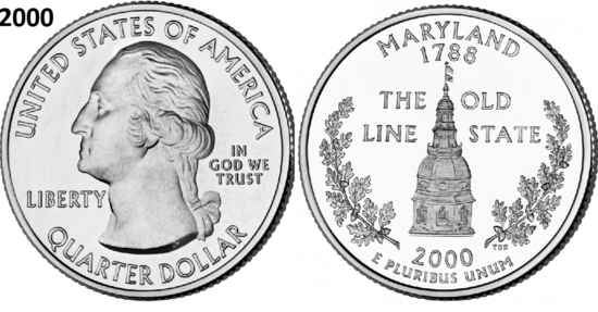 25 Cent 2000, Maryland 'Old Line State', UNC