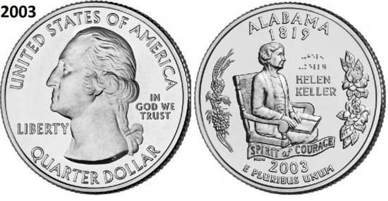 25 Cent 2003, Alabama 'The Yellowhammer State', UNC