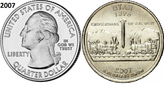 25 Cent 2007,  Utah 'The Beehive State', UNC