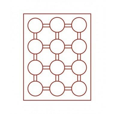 Muntenbox rookglas voor 12 capsules van 54 mm Ø.