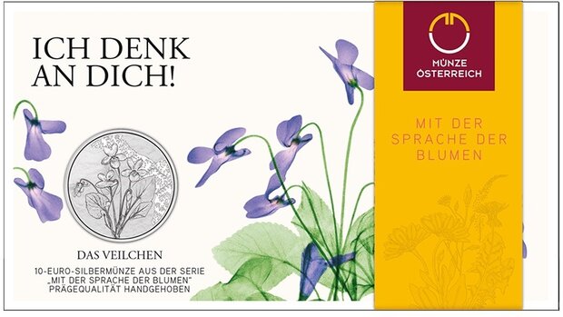 Oostenrijk 10 euro 2024 "Viooltje", BU in Zilver Ag 925