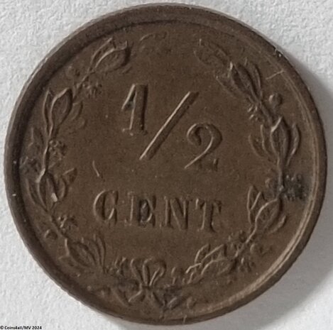 Nederland  ½ Cent 1878, Zfr.