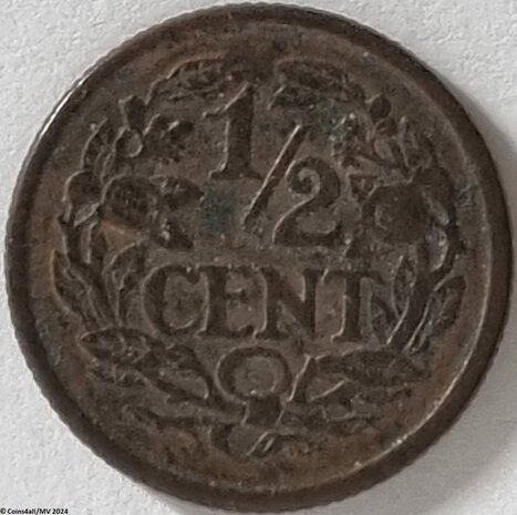 Nederland  ½ Cent 1940, Zfr.+