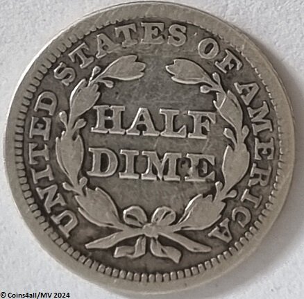 ½ Dime 1853, Seated Libety met pijlen