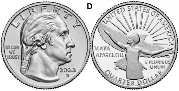 25 Cent 2022, Maya Angelou, D