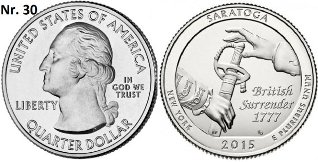 25 Cent 2015, Saratoga National Historical Park, New York