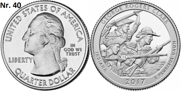 25 Cent 2017, George Rogers Clark National Historical Park, Indiana