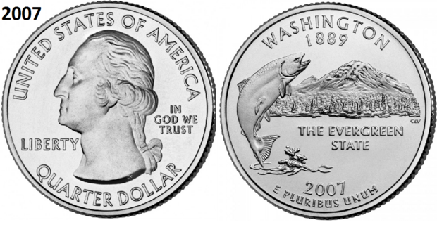 25 Cent 2007,  Washington 'The Evergreen State', UNC