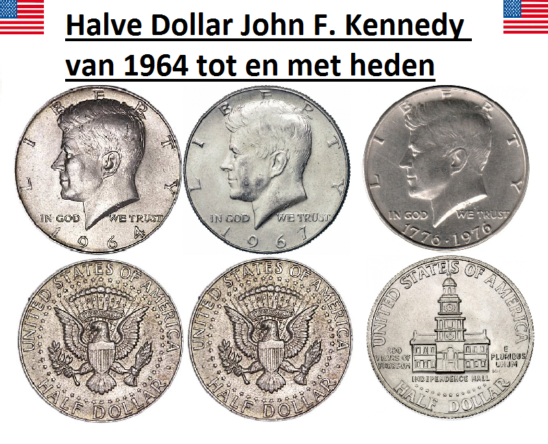 ½-Dollar-John-F.-Kennedy-vanaf-1964-tot-en-met-heden