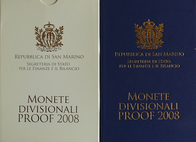 San Marino Proof-set 2008 met normale 2 euromunt