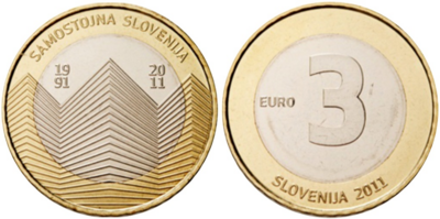 Slovenië 3 Euro 2011 