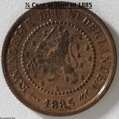 Nederland  ½ Cent 1885, Zfr.+