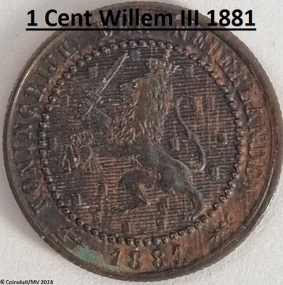 Nederland  1 Cent 1881 Zfr.