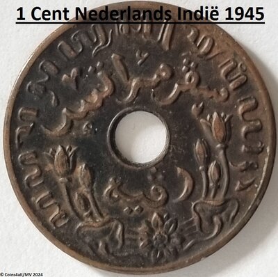 Nederlands Indië 1 Cent 1945 Pr.+