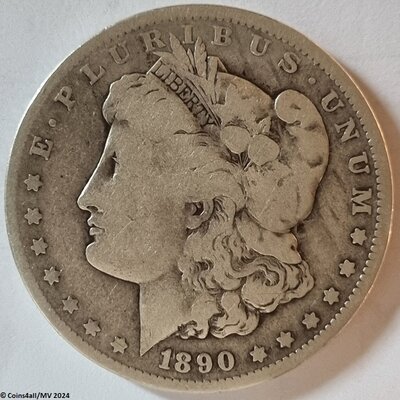 1 Morgan Dollar 1890, O, Fraai + / F+