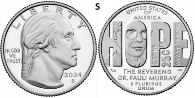 25 Cent 2024, Ds. Dr. Pauli Murray, UNC, S