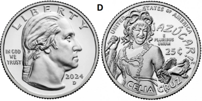 25 Cent 2024, Celia Cruz, UNC, D