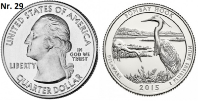 25 Cent 2015,  Bombay Hook National Wildlife Refuge, Delaware