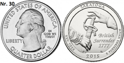 25 Cent 2015, Saratoga National Historical Park, New York