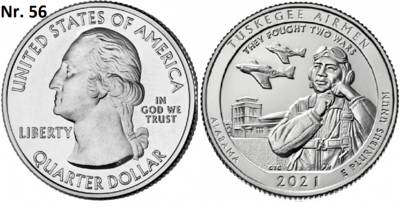 25 Cent 2021, Tuskegee Airmen National Historical Site, Alabama