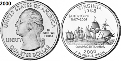 25 Cent 2000, Virginia 'The Old Dominion', UNC