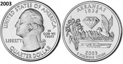 25 Cent 2003, Arkansas 'The Natural State', UNC