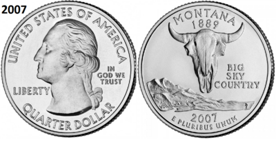 25 Cent 2007, Montana 'The Treasure State', UNC