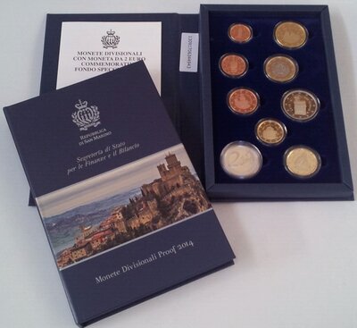 San Marino Proof-set 2014 met 1 bijzondere 2 euromunt